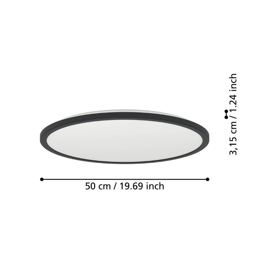 Eglo - LED loftlampe til badeværelse LED/16,8W/230V 2700/4000/6500K diameter 50 cm IP44 sort