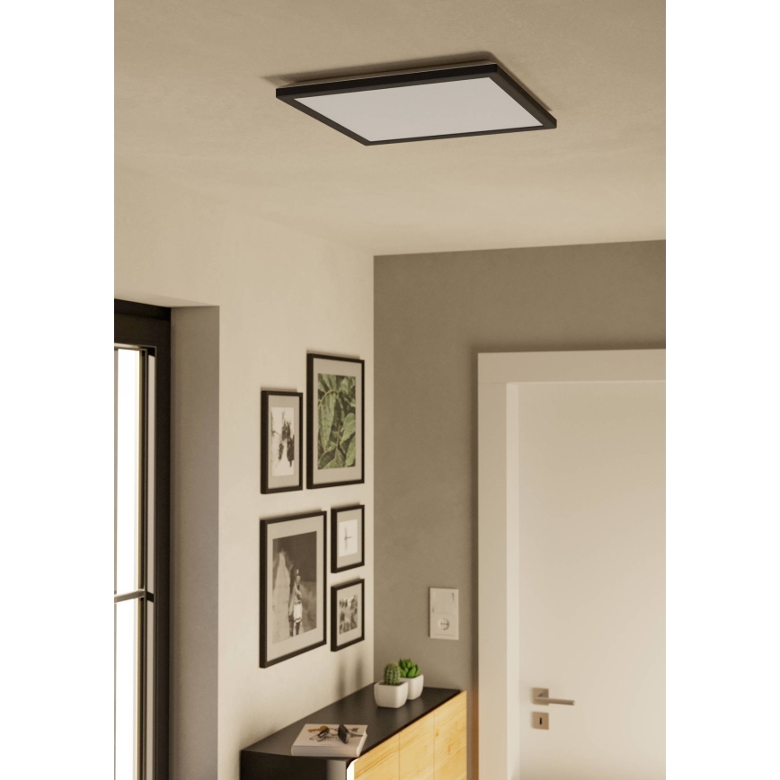 Eglo - LED loftlampe til badeværelse LED/17,6W/230V 2700/4000/6500K 39x39 cm IP44 sort