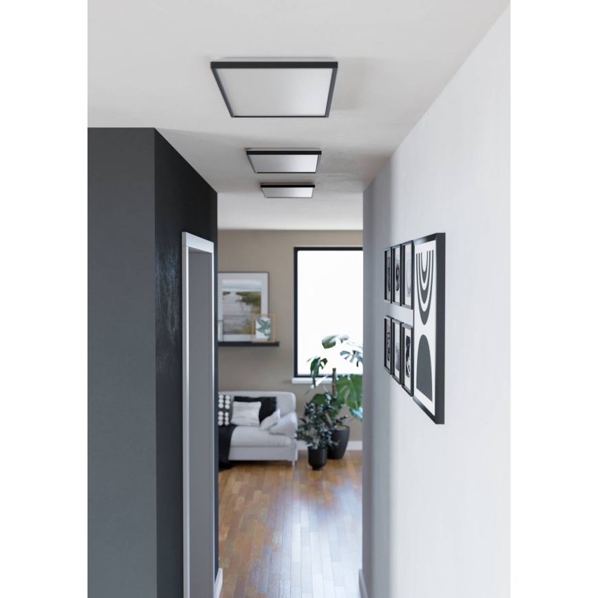 Eglo - LED loftlampe til badeværelse LED/17,2W/230V 2700/4000/6500K 30x57 cm IP44 sort