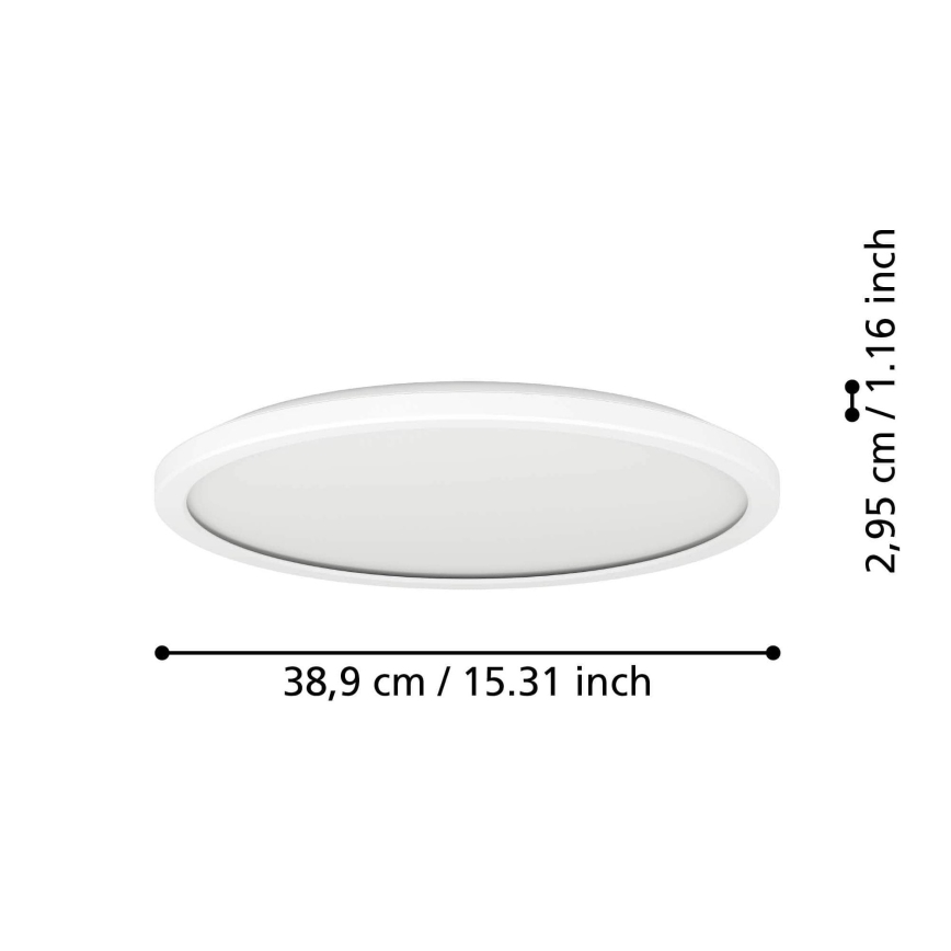 Eglo - LED loftlampe til badeværelse LED/18,5W/230V 2700/4000/6500K diameter 38,9 cm IP44 hvid