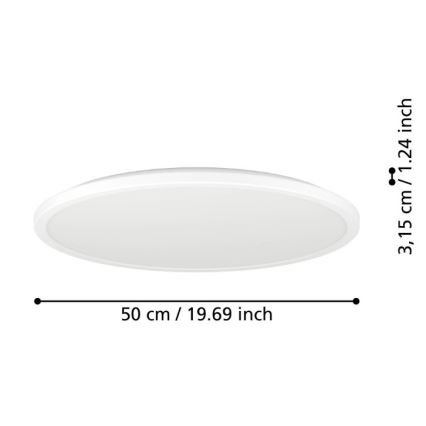 Eglo - LED loftlampe til badeværelse LED/16,8W/230V 2700/4000/6500K diameter 50 cm IP44 hvid