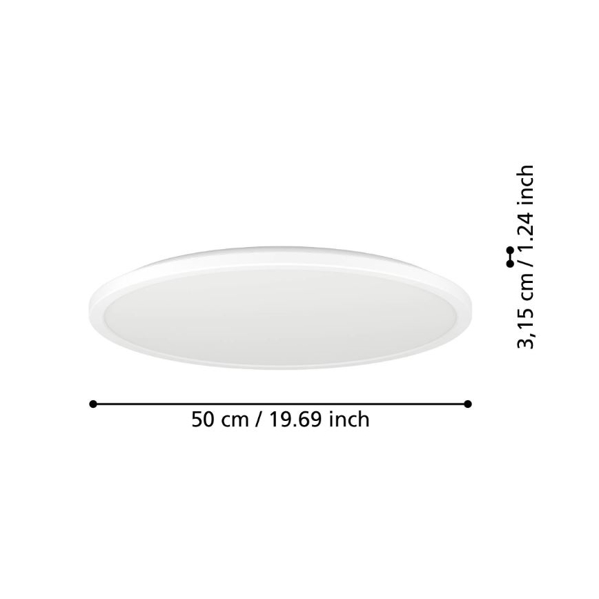 Eglo - LED loftlampe til badeværelse LED/16,8W/230V 2700/4000/6500K diameter 50 cm IP44 hvid