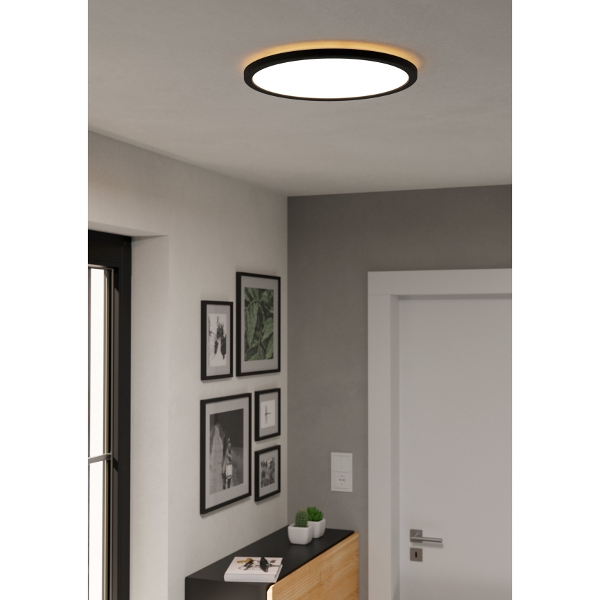 Eglo - LED loftlampe til badeværelse dæmpbar LED/18,5W/230V 2700-6500K diameter 38,9 cm IP44 sort + fjernbetjening
