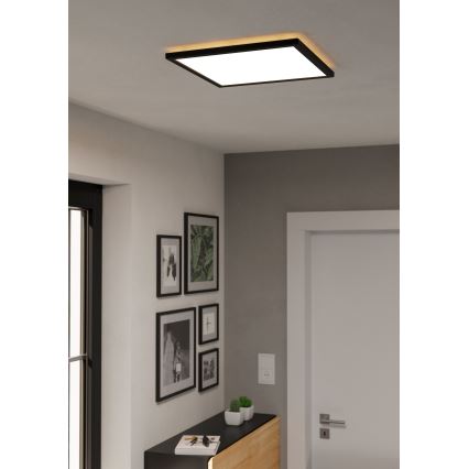Eglo - LED loftlampe til badeværelse dæmpbar LED/17,6W/230V 2700-6500K 39x39 cm IP44 sort + fjernbetjening