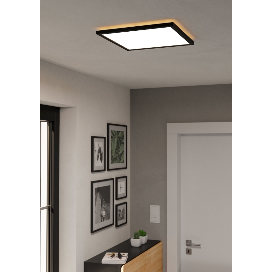 Eglo - LED loftlampe til badeværelse dæmpbar LED/17,6W/230V 2700-6500K 39x39 cm IP44 sort + fjernbetjening