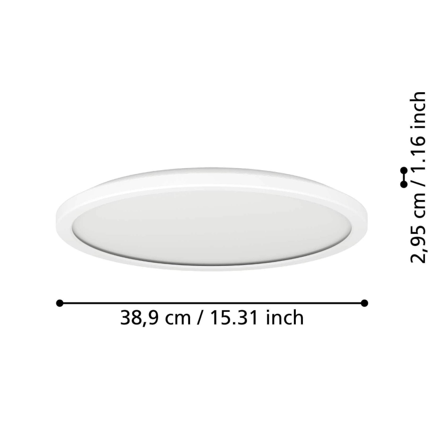 Eglo - LED loftlampe til badeværelse dæmpbar LED/18,5W/230V 2700-6500K diameter 38,9 cm IP44 hvid + fjernbetjening