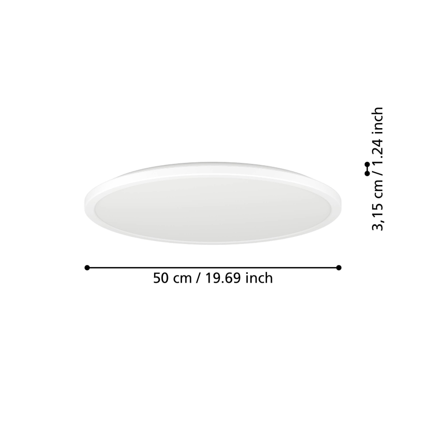 Eglo - LED loftlampe til badeværelse dæmpbar LED/16,8W/230V 2700-6500K pr.50 cm IP44 hvid + fjernbetjening