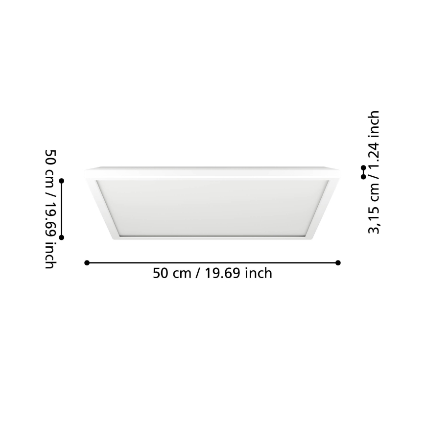 Eglo - LED loftlampe til badeværelse dæmpbar LED/17W/230V 2700-6500K 50x50 cm IP44 hvid + fjernbetjening