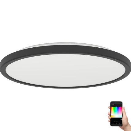 Eglo - LED loftlampe til badeværelse m. RGBW-farver dæmpbar LED/13,9W/230V 2700-6500K diameter 30 cm IP44 sort ZigBee