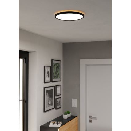 Eglo - LED loftlampe til badeværelse m. RGBW-farver dæmpbar LED/13,9W/230V 2700-6500K diameter 30 cm IP44 sort ZigBee