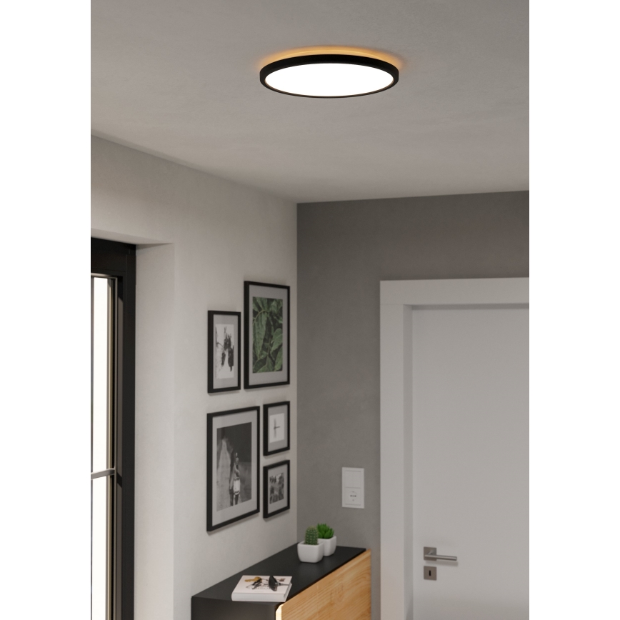 Eglo - LED loftlampe til badeværelse m. RGBW-farver dæmpbar LED/13,9W/230V 2700-6500K diameter 30 cm IP44 sort ZigBee