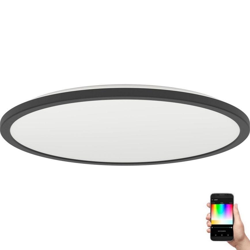 Eglo - LED m. RGBW-farver Loftlampe til badeværelse dæmpbar LED/16,8W/230V 2700-6500K diameter 50 cm IP44 sort ZigBee