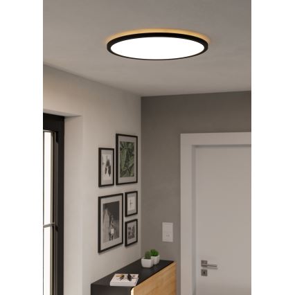 Eglo - LED m. RGBW-farver Loftlampe til badeværelse dæmpbar LED/16,8W/230V 2700-6500K diameter 50 cm IP44 sort ZigBee