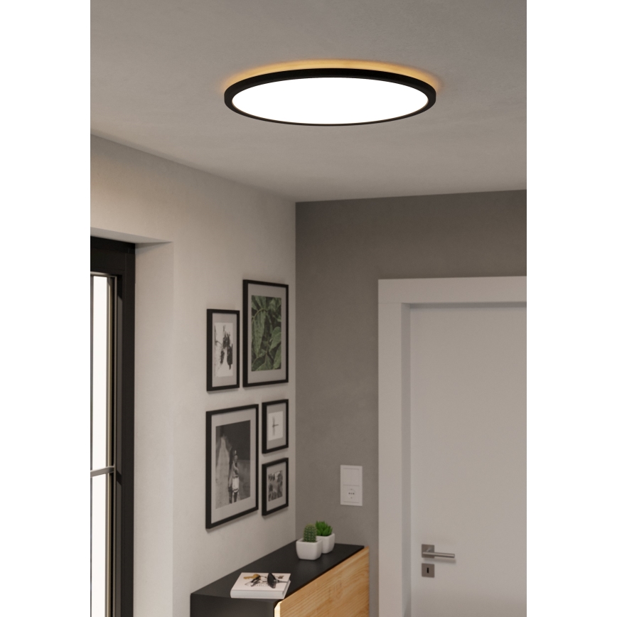 Eglo - LED m. RGBW-farver Loftlampe til badeværelse dæmpbar LED/16,8W/230V 2700-6500K diameter 50 cm IP44 sort ZigBee