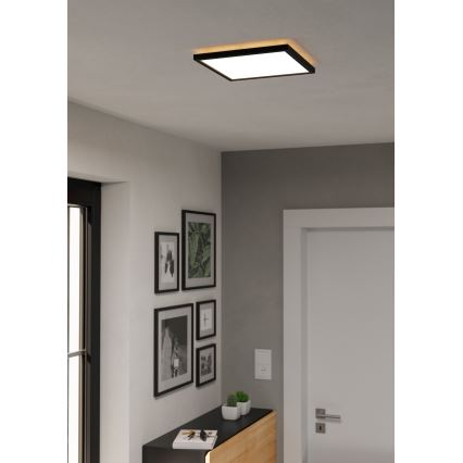 Eglo - LED m. RGBW-farver Loftlampe til badeværelse dæmpbar LED/13,4W/230V 2700-6500K 29x29 cm IP44 sort