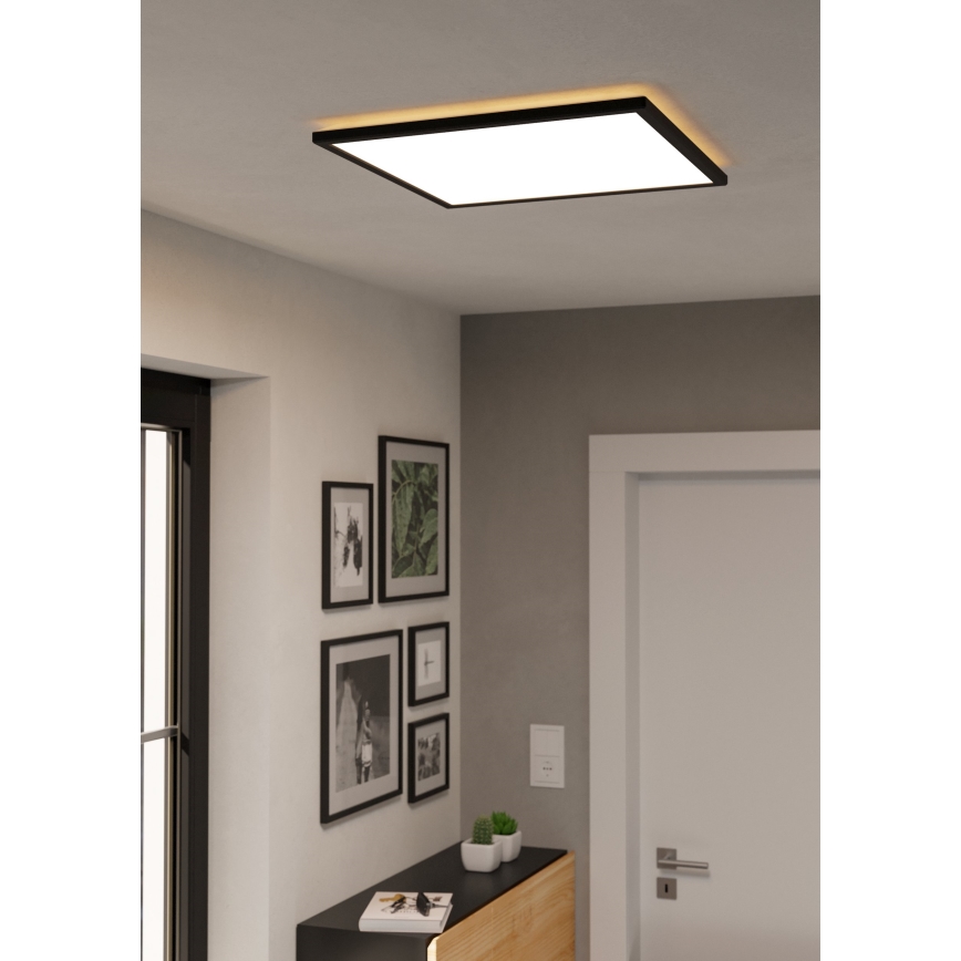 Eglo - LED m. RGBW-farver Loftlampe til badeværelse dæmpbar LED/17W/230V 2700-6500K 50x50cm IP44 sort ZigBee