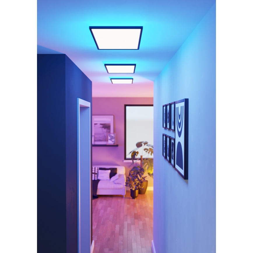 Eglo - LED m. RGBW-farver Loftlampe til badeværelse dæmpbar LED/17,2W/230V 2700-6500K 30x57cm IP44 sort ZigBee