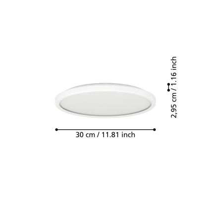 Eglo - LED m. RGBW-farver Loftlampe til badeværelse dæmpbar LED/13,9W/230V 2700-6500K diameter 30 cm IP44 hvid ZigBee
