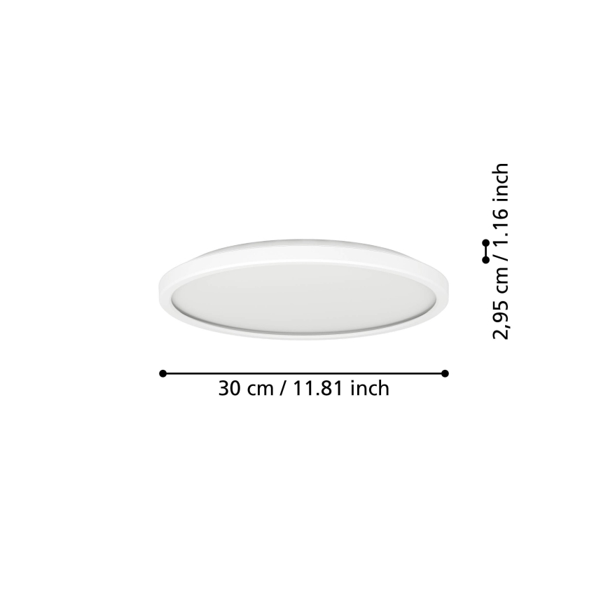 Eglo - LED m. RGBW-farver Loftlampe til badeværelse dæmpbar LED/13,9W/230V 2700-6500K diameter 30 cm IP44 hvid ZigBee