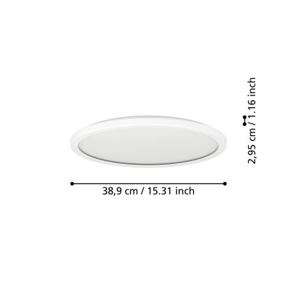 Eglo - LED m. RGBW-farver Loftlampe til badeværelse dæmpbar LED/18,5W/230V 2700-6500K diameter 38,9cm IP44 hvid ZigBee