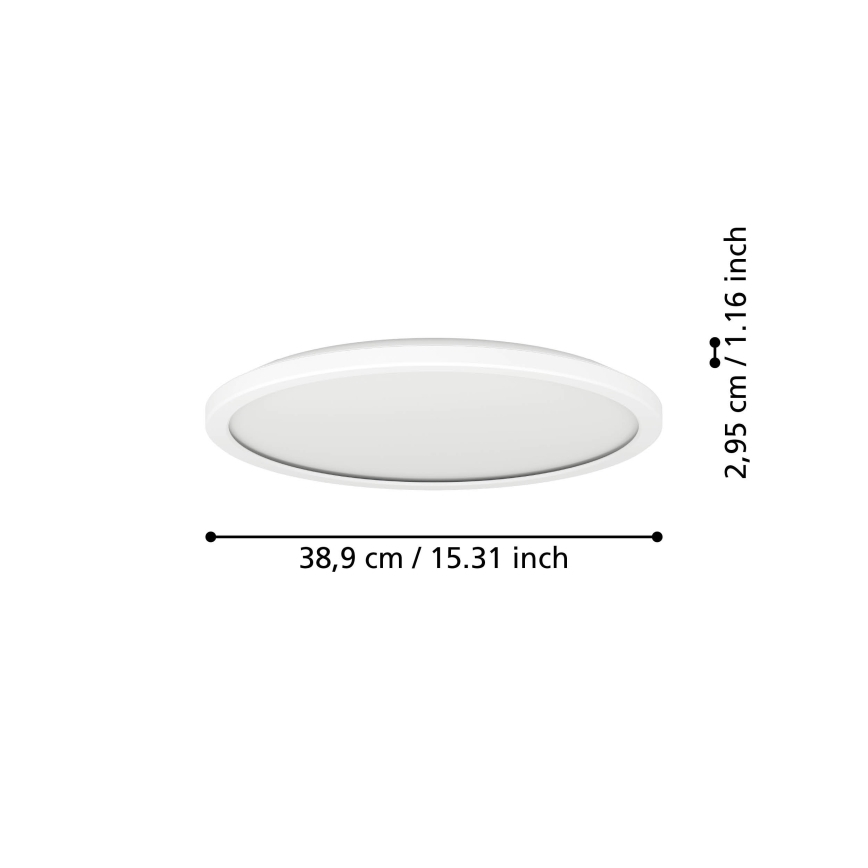Eglo - LED m. RGBW-farver Loftlampe til badeværelse dæmpbar LED/18,5W/230V 2700-6500K diameter 38,9cm IP44 hvid ZigBee