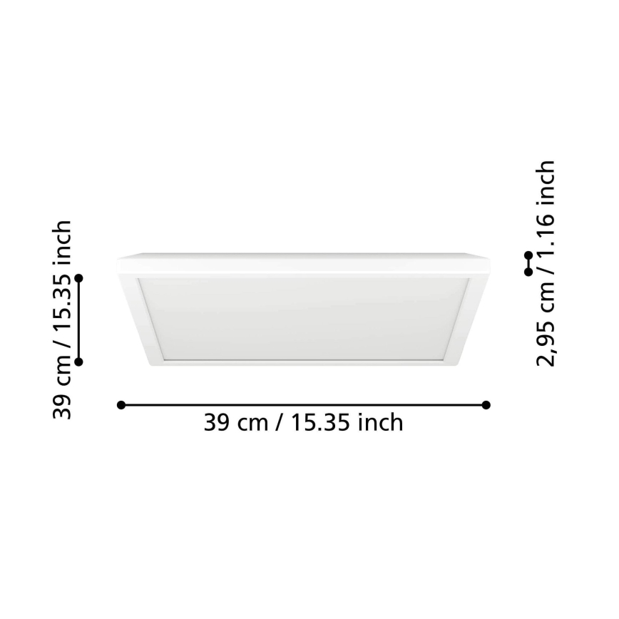 Eglo - LED RGBW dæmpbar badeværelsesloftlampe LED/17,6W/230V 2700-6500K 39x39 cm IP44 hvid ZigBee
