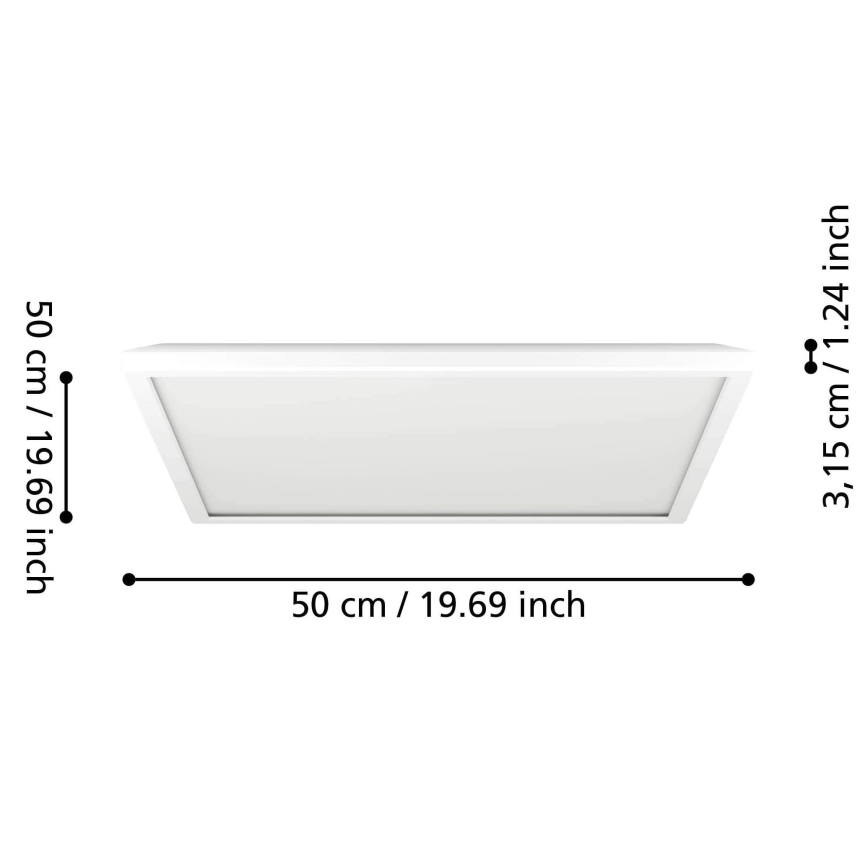 Eglo - LED loftlampe til badeværelse m. RGBW-farver dæmpbar LED/17W/230V 2700-6500K 50x50 cm IP44 hvid ZigBee