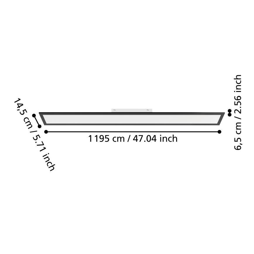 Eglo - LED overflademonteret panel LED/28W/230V 2700/4000/6500K 120x15 cm sort