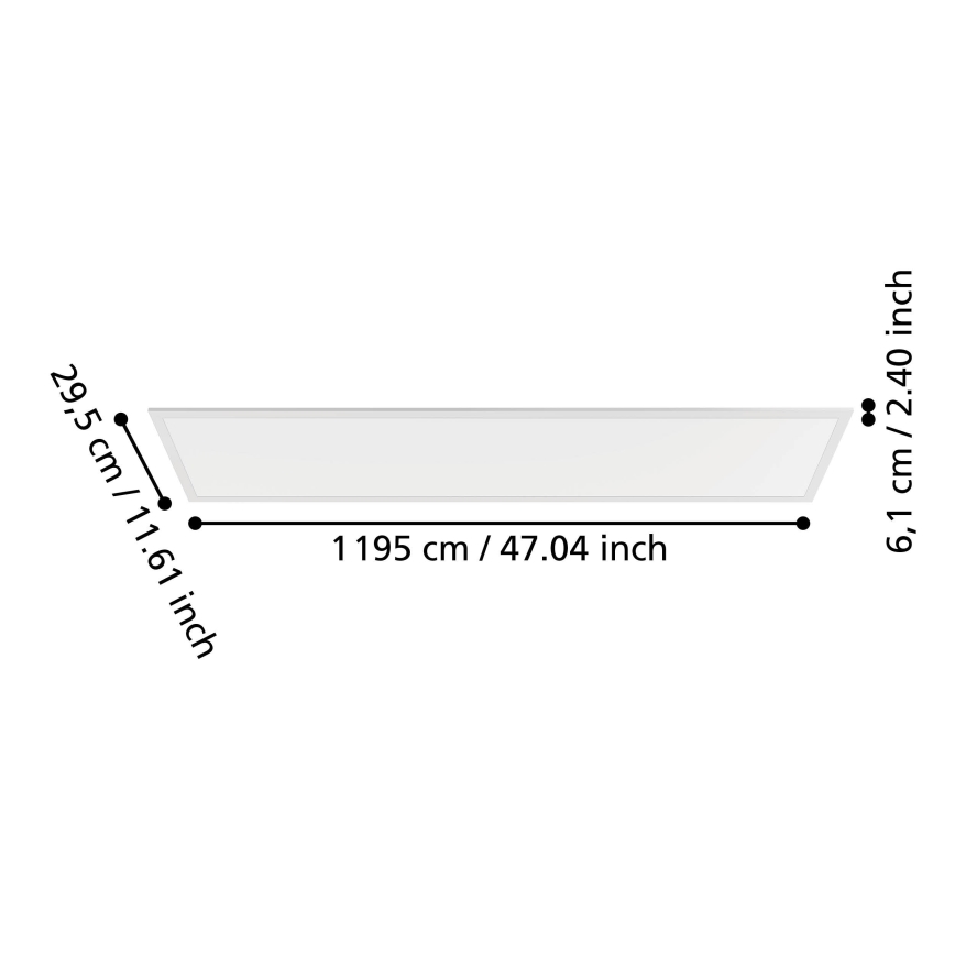 Eglo - LED overflademonteret panel LED/33W/230V 2700/4000/6500K 120x30 cm hvid