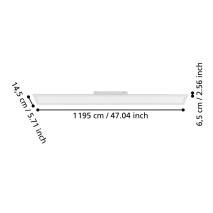 Eglo - Overflademonteret LED-panel LED/28W/230V 2700/4000/6500K 120x15 cm hvid