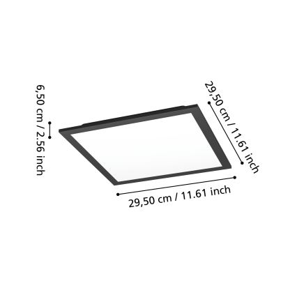 Eglo - LED RGBW dæmpbar loftlampe LED/14W/230V 2700-6500K 30x30 cm sort
