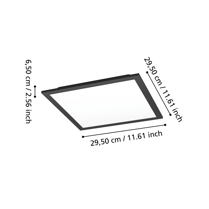 Eglo - LED RGBW dæmpbar loftlampe LED/14W/230V 2700-6500K 30x30 cm sort