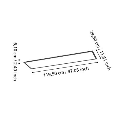 Eglo - LED RGBW dæmpbart overflademonteret panel LED/34W/230V 2700-6500K 120x30 cm sort