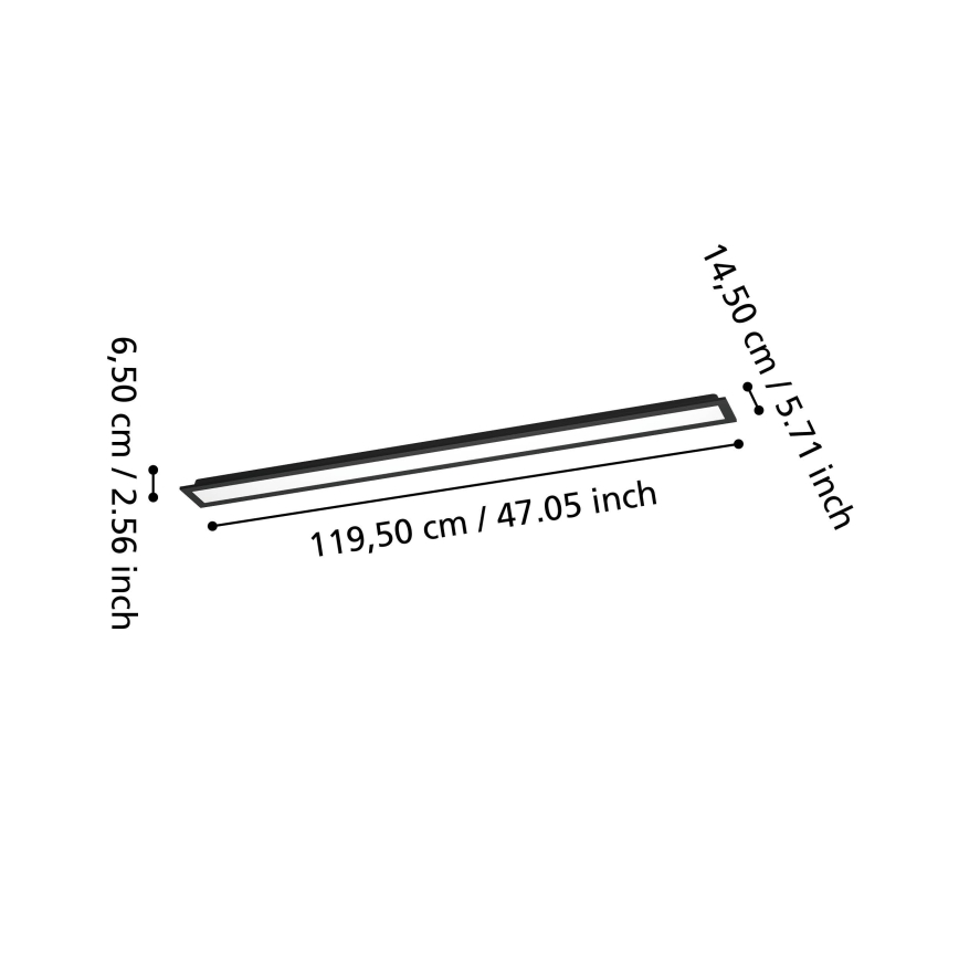 Eglo - LED RGBW dæmpbar påbygget panel LED/28W/230V 2700-6500K 120x15 cm sort