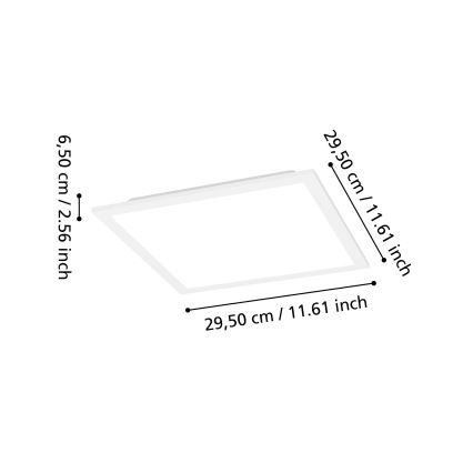 Eglo - LED RGBW Dæmpbar loftlampe LED/14W/230V 2700-6500K 30x30 cm hvid