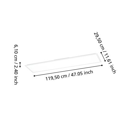 Eglo - LED RGBW dæmpbart påbygningspanel LED/34W/230V 2700-6500K 120x30 cm hvid