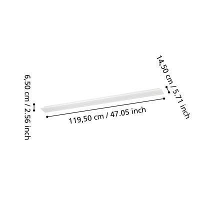 Eglo - LED RGBW dæmpbart overflademonteret panel LED/28W/230V 2700-6500K 120x15 cm hvid