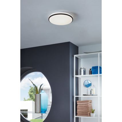 Eglo - LED loftslampe til badeværelse LED/18W/230V 3000/4000/6500K IP54 sort