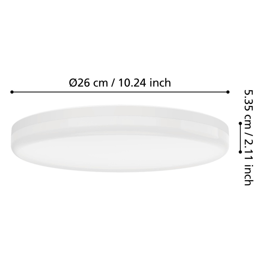 Eglo - LED-loftlampe til badeværelse LED/16,5W/230V 2700/4000/6500K Ø 26 cm IP54 hvid