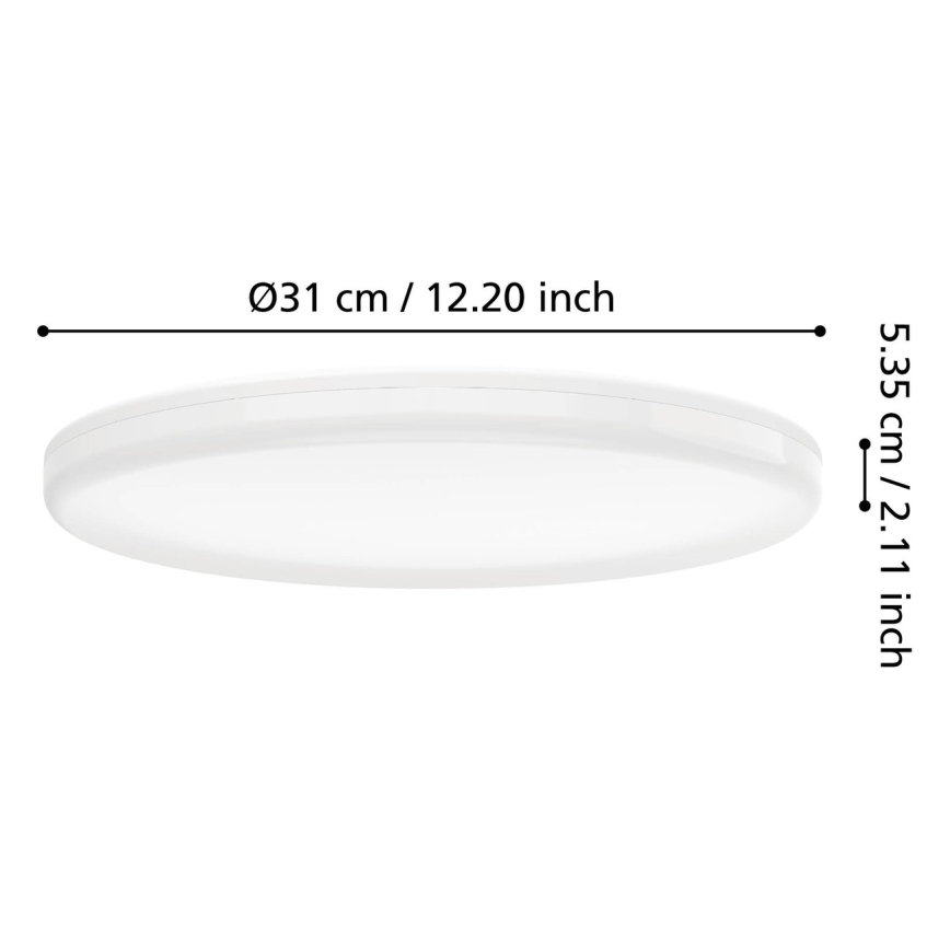 Eglo - LED loftlampe til badeværelset LED/20W/230V 2700/4000/6500K Ø 31 cm IP54 hvid