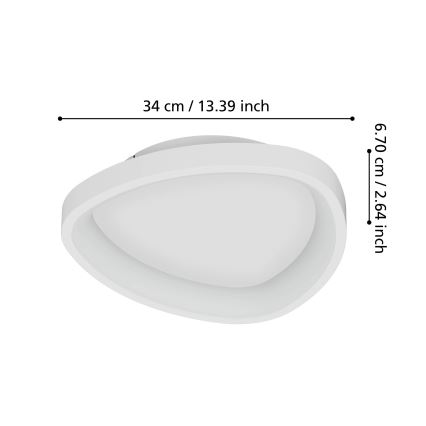 Eglo - LED loftlampe dæmpbar LED/12W/230V 2700-6500K hvid + fjernbetjening