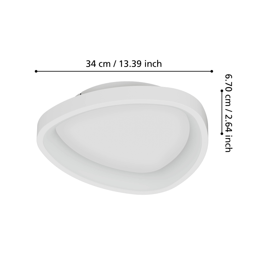 Eglo - LED loftlampe dæmpbar LED/12W/230V 2700-6500K hvid + fjernbetjening