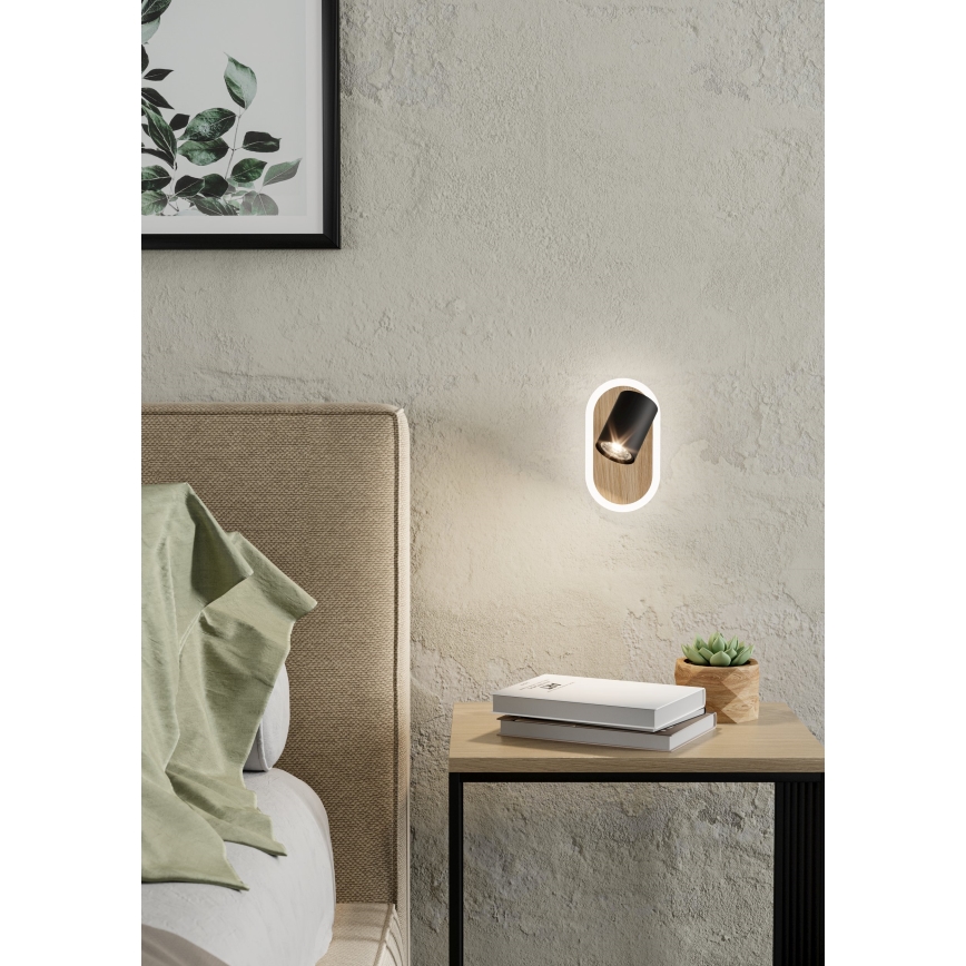 Eglo - LED vægspot LED/7W/230V brun/sort