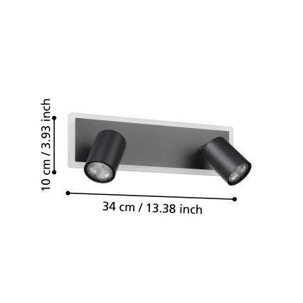 Eglo - LED-spotlampe LED/12W/230V sort