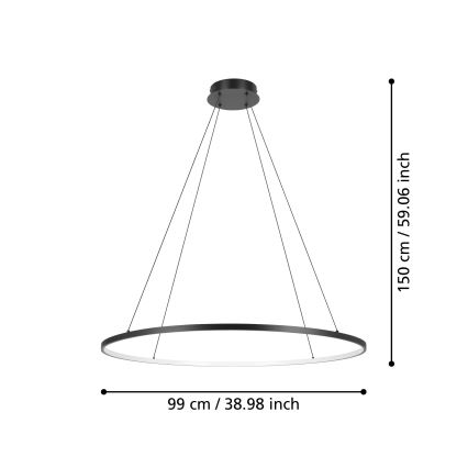 Eglo - LED pendel dæmpbar LED/40W/230V 2700-6500K sort + fjernbetjening
