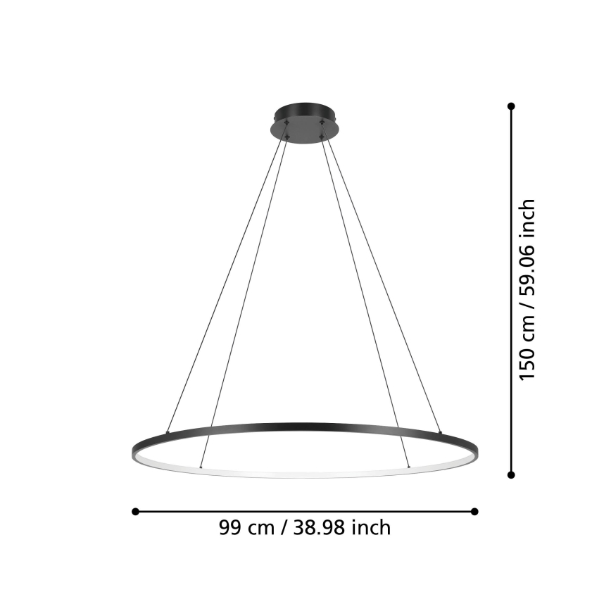 Eglo - LED pendel dæmpbar LED/40W/230V 2700-6500K sort + fjernbetjening