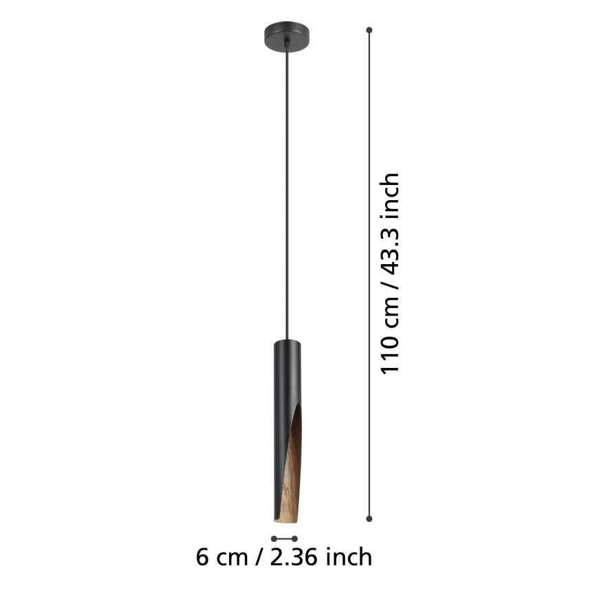 Eglo - LED pendel 1xGU10/4,5W/230V 3000K sort/brun