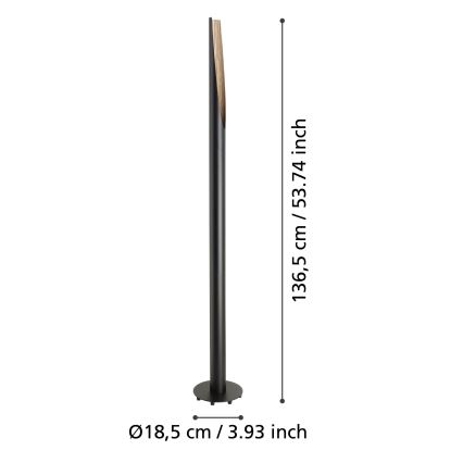 Eglo  - LED gulvlampe 1xGU10/4,5W/230V 3000K sort/brun