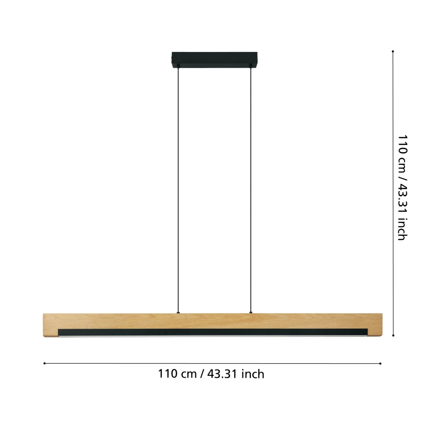 Eglo - LED pendel dæmpbar LED/25,5W/230V 3000K sort/beige