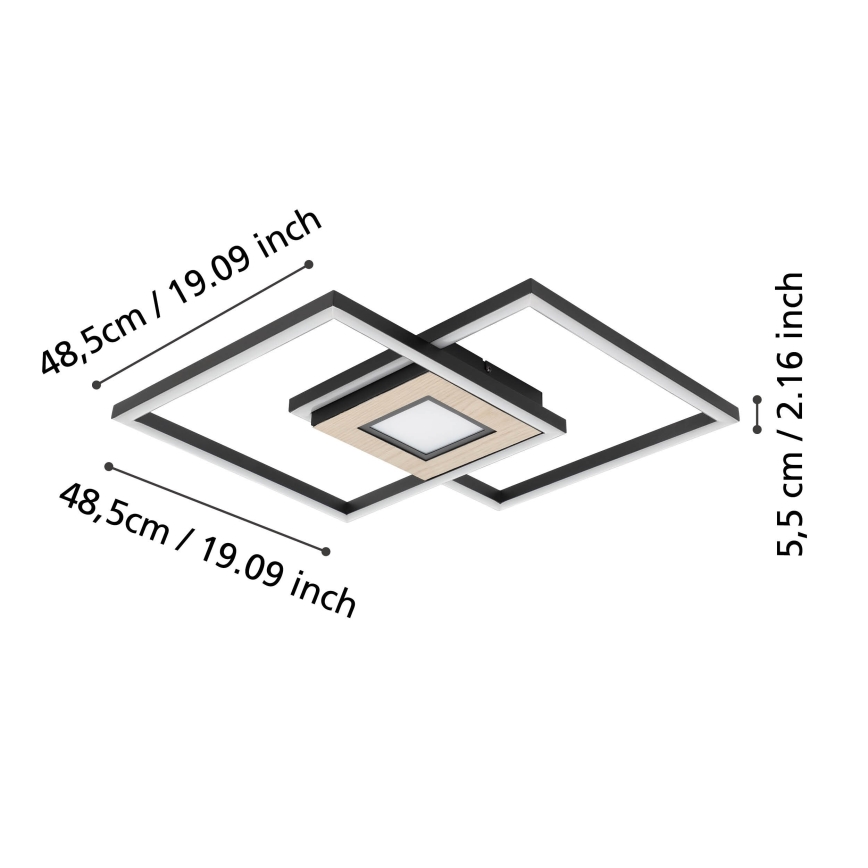 Eglo - LED loftlampe dæmpbar 2xLED/17W/230V +1xLED/4,2W 2700-6500K + fjernbetjening